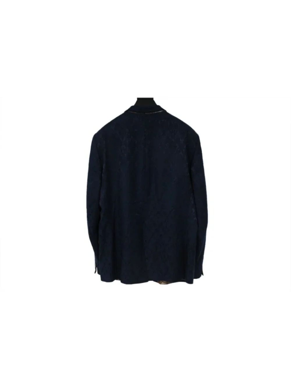 Ted Baker Jacquared Print Blazer Size Large 44 R Navy Blue Viscose Cotton Blend